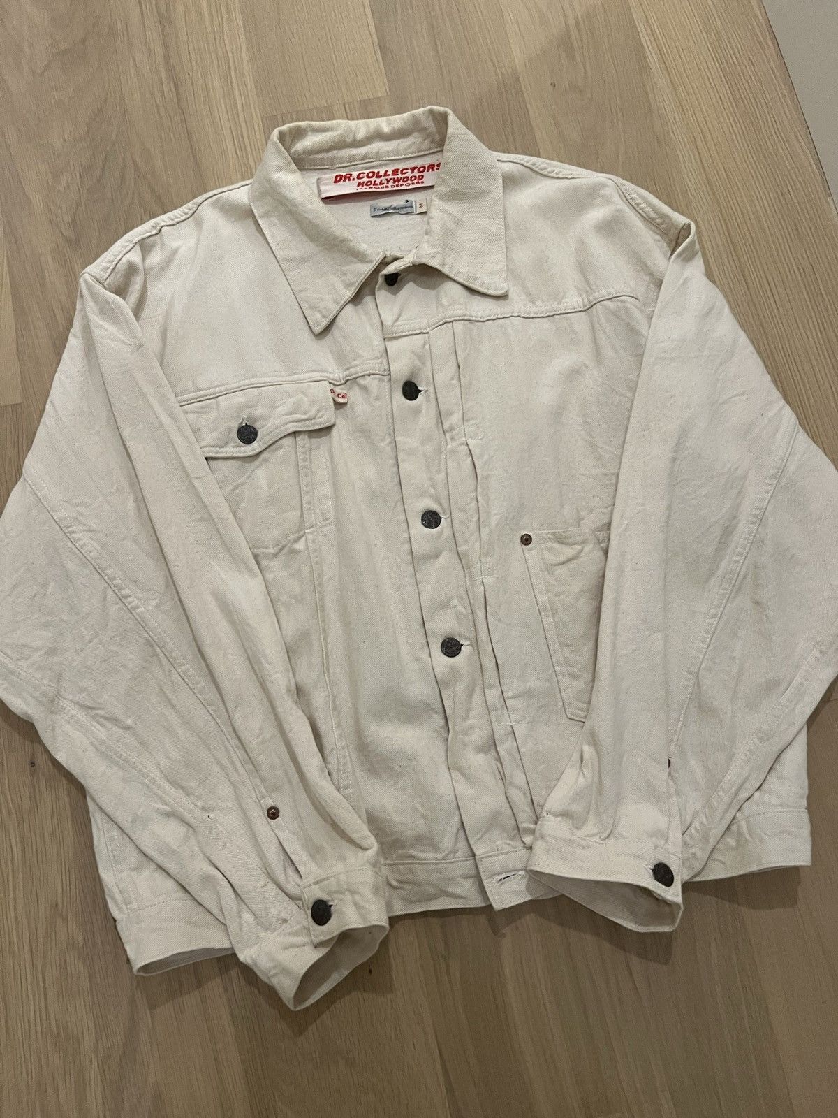 Dr. Collectors Dr. Collectors 2020 Vintage Denim Jacket Tan Off White Size US M / EU 48-50 / 2 - 2 Thumbnail