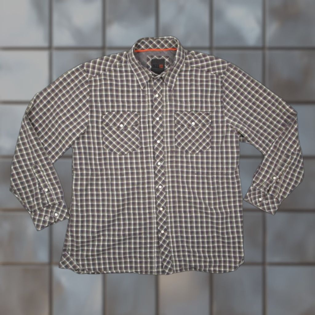 5.11 Tactical Shirt Mens Large Brown Button-Up Pearl Snaps Conceal Carry Rancher
