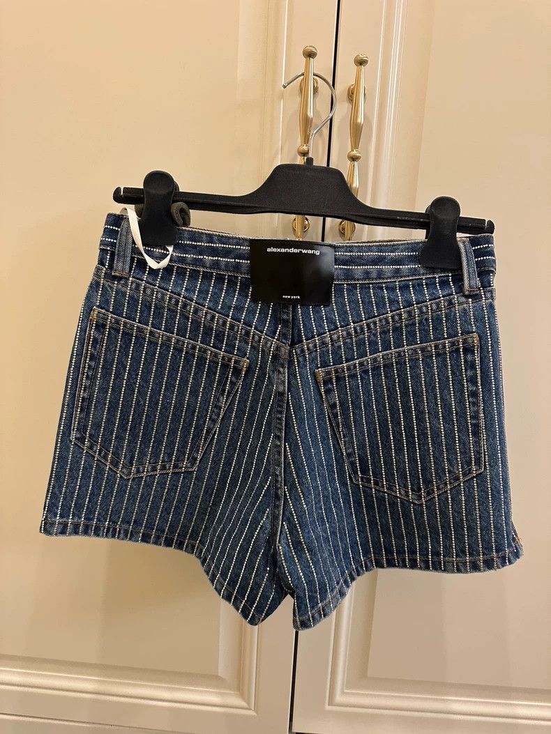 Alexander Wang Alexander Wang Blue Rhinestone Denim Shorts- Size 25" / US 0 / IT 36 - 2 Thumbnail