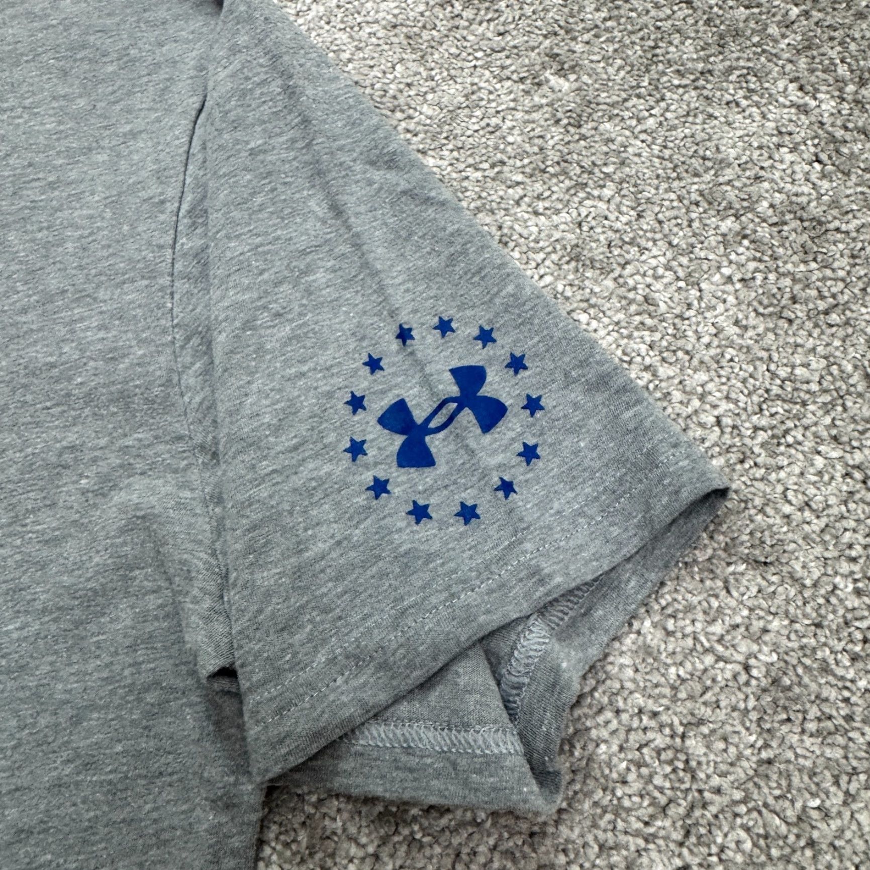 Under Armour Under Armour HeatGear T-Shirt Mens Large Gray USA Tee Size US L / EU 52-54 / 3 - 3 Thumbnail