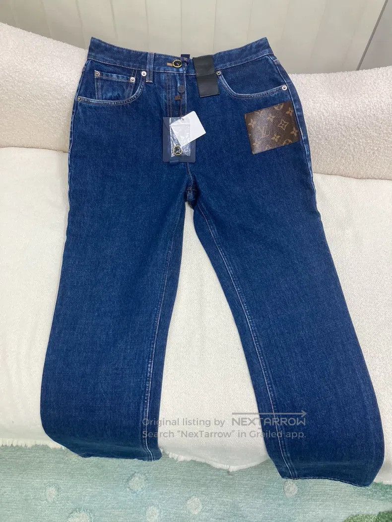 Louis Vuitton Louis Vuitton Blue presbyopic patchwork straight leg jeans Size 37" - 1 Thumbnail