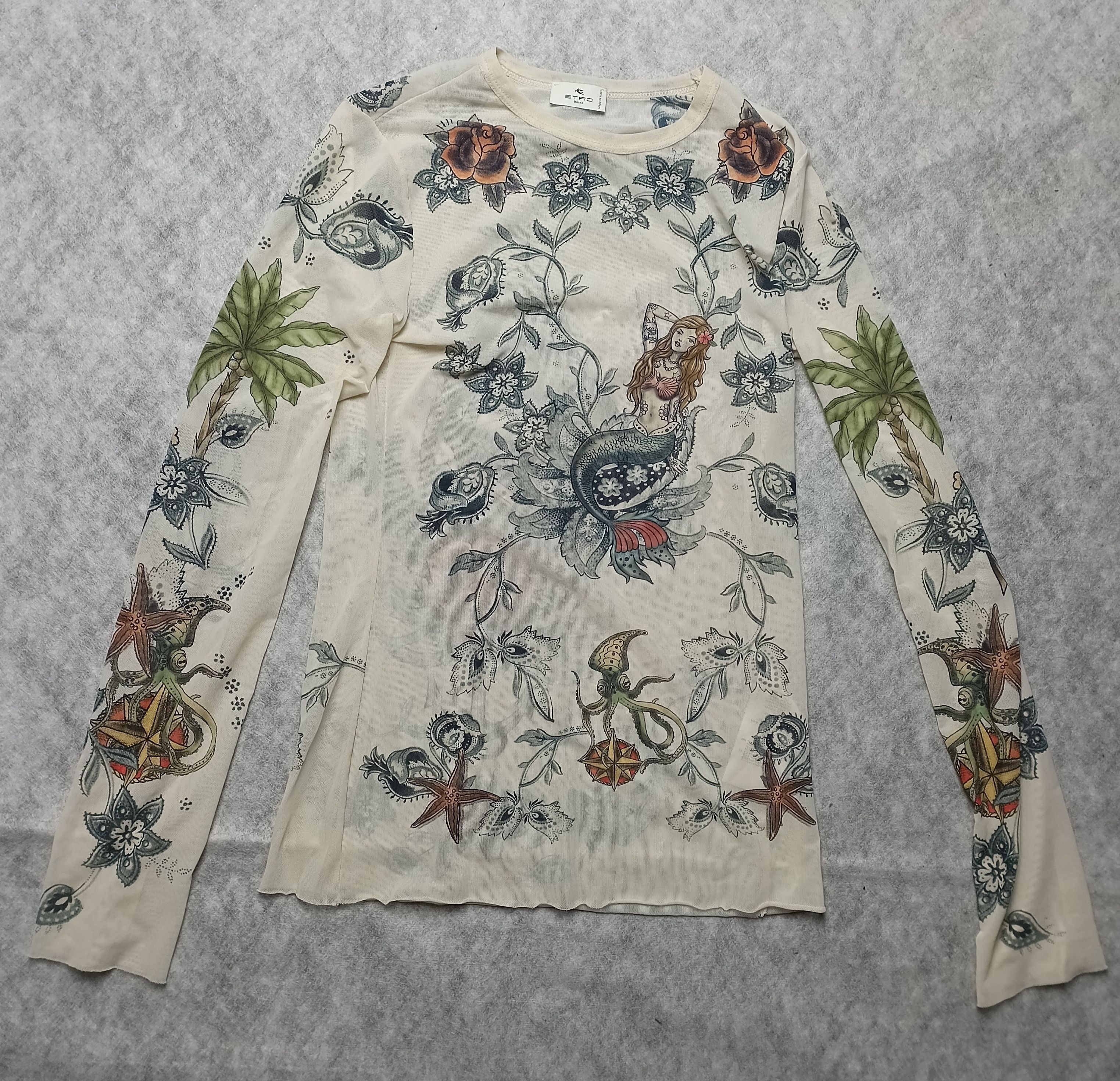 Etro ETRO Milano Old School Mermaid Print Mesh Top Jumper Size M / US 6-8 / IT 42-44 - 5 Thumbnail