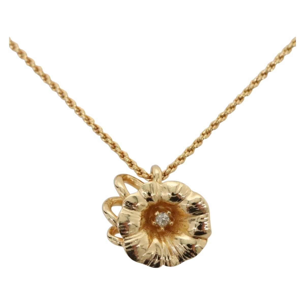 Dior Christian Dior Logo Flower Necklace Metal Size ONE SIZE - 1 Thumbnail