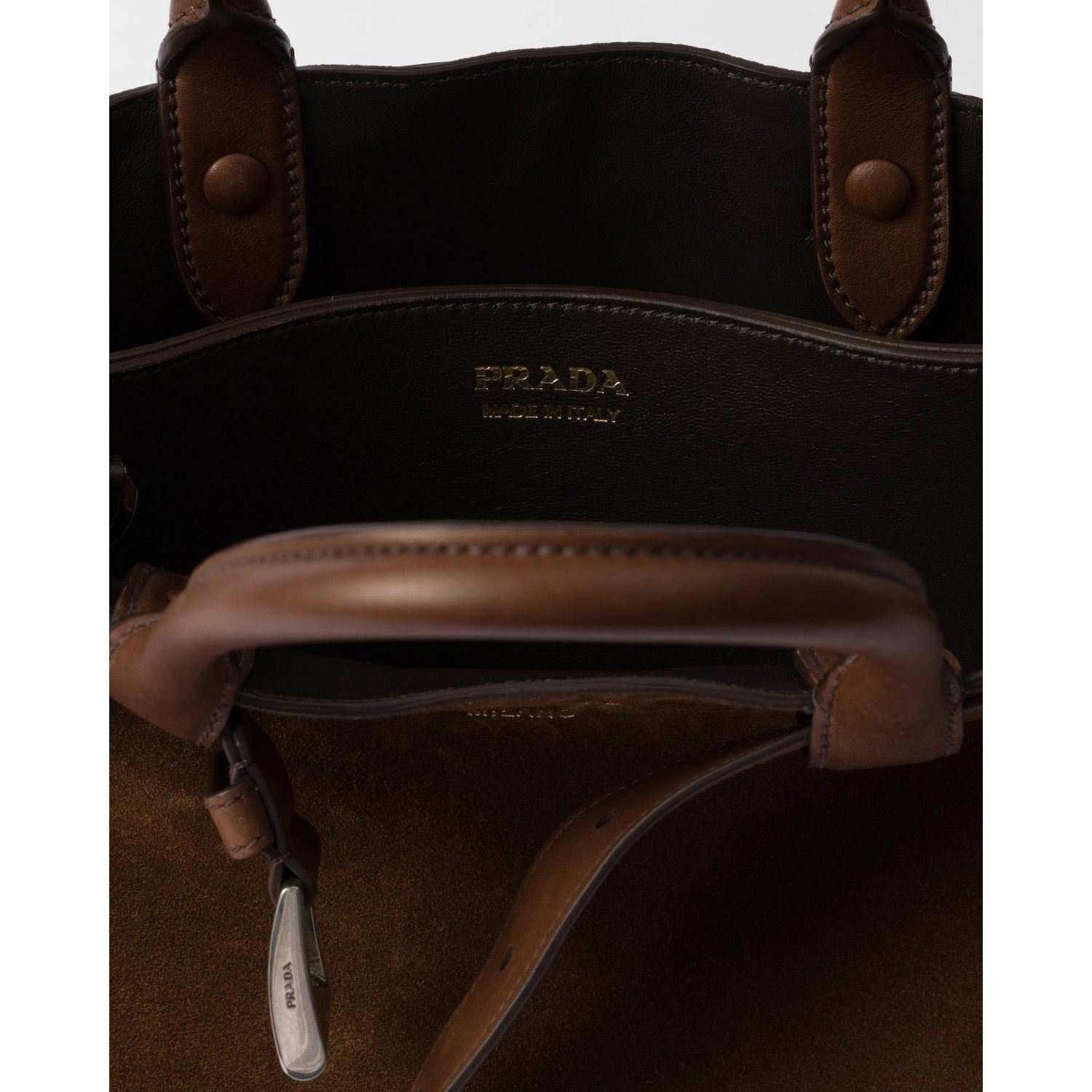 Prada PRADA Buckle Medium $5900 Cocoa Brown Top Handle Bag New & A Size ONE SIZE - 4 Thumbnail