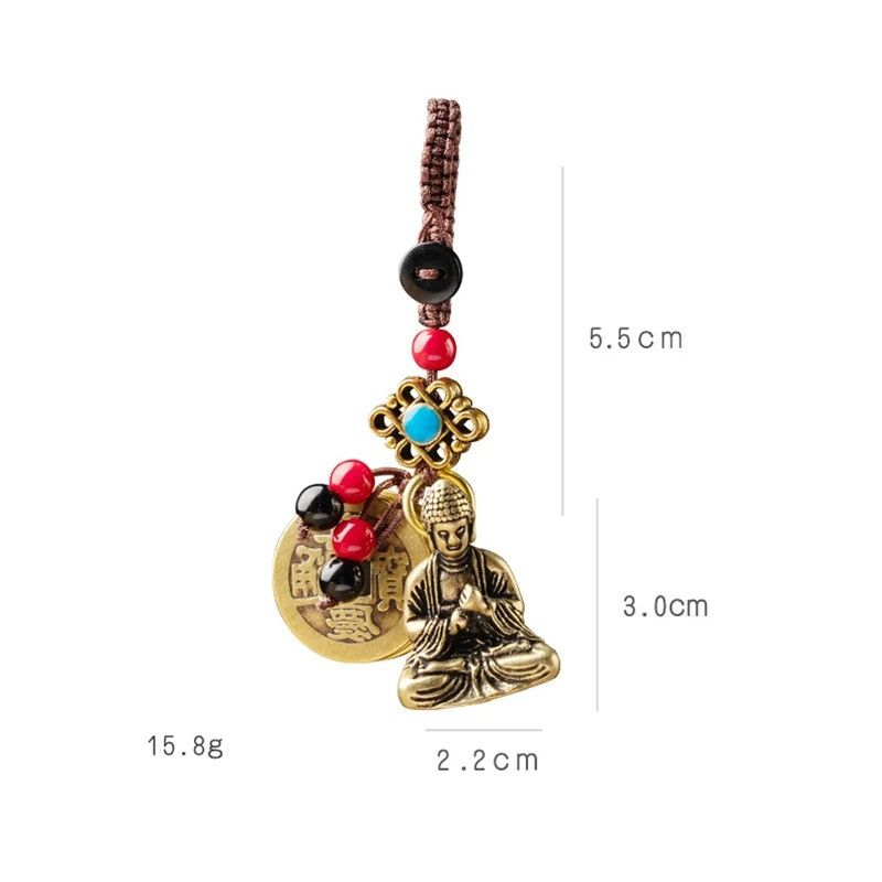 Other Buddha Figure Keyring Car Keychain Brass Hanging Charms Size ONE SIZE - 5 Thumbnail