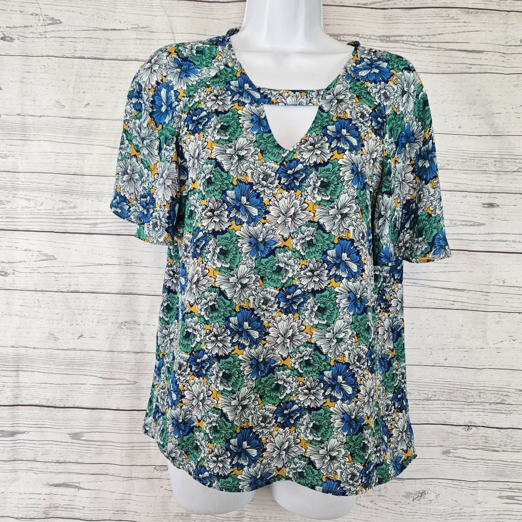 Banana Republic Banana Republic Womens Top Blouse Short Sleeve Floral Multicolor S Size Small Size S / US 4 / IT 40 - 2 Thumbnail