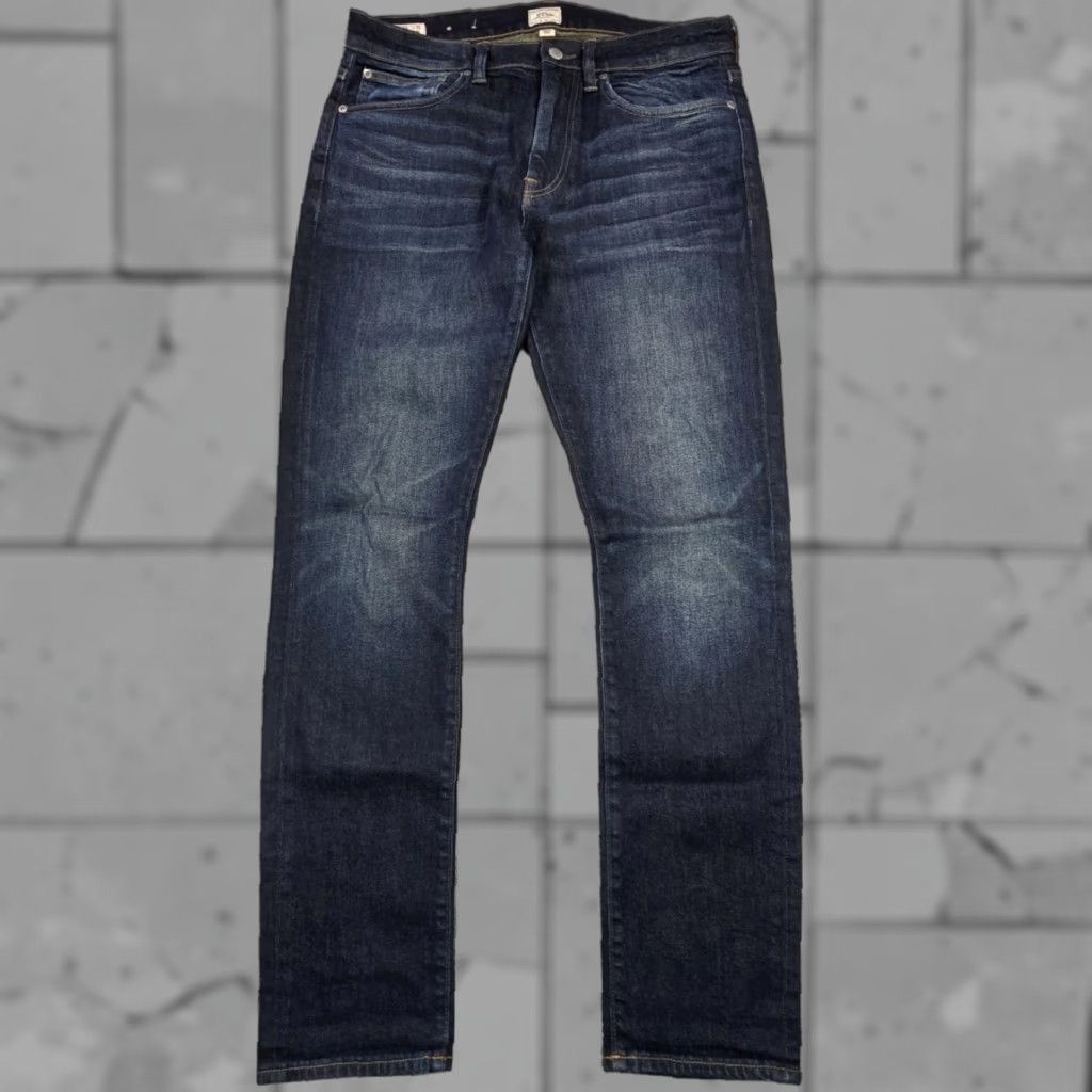 J.Crew J.CREW 250 Skinny Jeans Men 33 x 32 Distressed Stretch Japanese Kurabo Denim Blue (Dark) 5-Pocket Rise Mid-Skinny Fit Mens Jeans Size US 33 - 1 Thumbnail