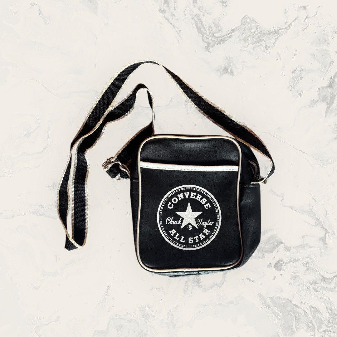 Converse × Japanese Brand × Vintage Vintage 90s Converse logo punk leather shoulder bag Size ONE SIZE - 1 Thumbnail