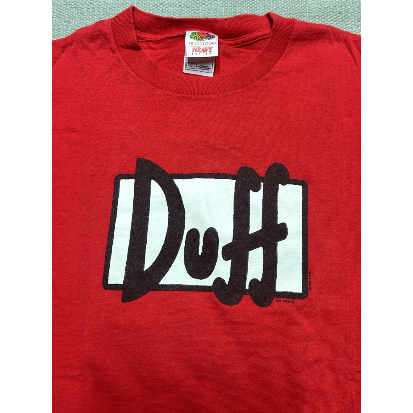 Vintage VINTAGE The Simpsons Duff beer t shirt Cartoon Men L Red Duff beer the Simpsons Homer tv show promo 90s Mens Size US L / EU 52-54 / 3 - 2 Thumbnail