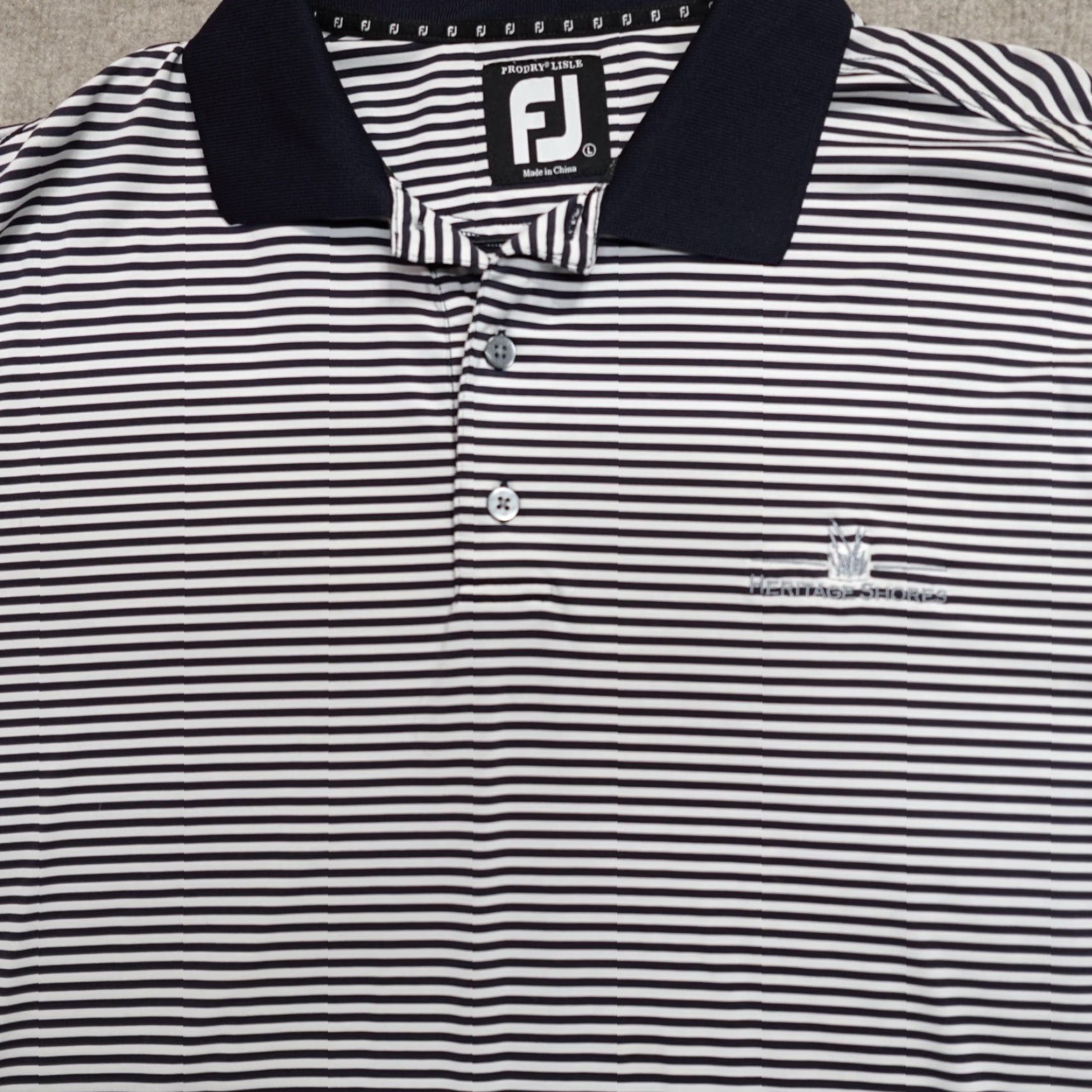 Footjoy FootJoy Polo Shirt L Blue Striped Performance Heritage Shores Embroidered Shirt Men Polo Short Sleeve Collared Golf Size US L / EU 52-54 / 3 - 2 Thumbnail