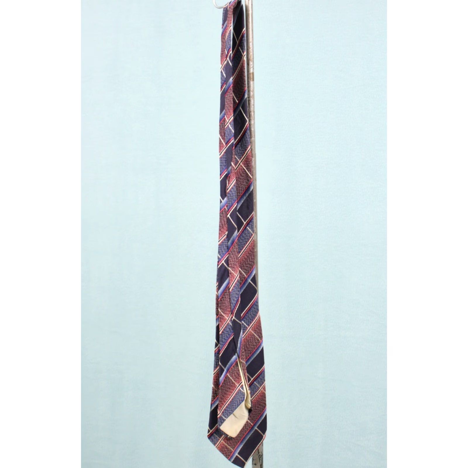 Haband VTG Haband 30s Tie Necktie Men’s Plaid Blue Red 1930s Rayon Size ONE SIZE - 6 Thumbnail