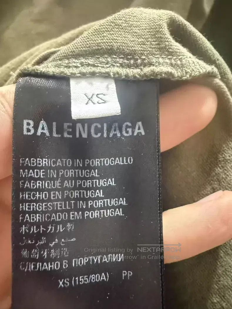 Balenciaga Balenciaga Khaki Green Coke Embroidered Short Sleeve Size US XS / EU 42 / 0 - 4 Thumbnail