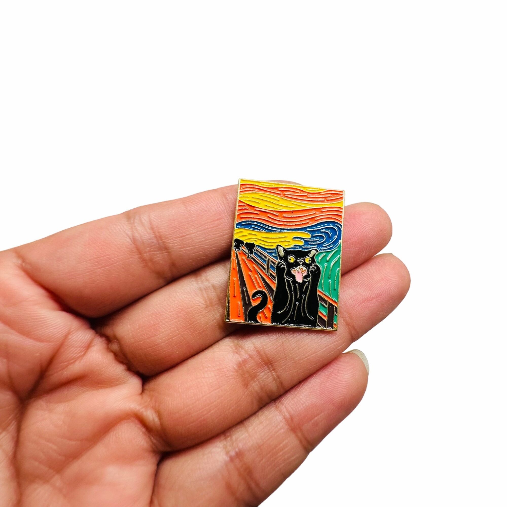 Other 🤩Enamel Lapel Pins Oz Scream black Cat Cute Black Cat Van G Size ONE SIZE - 2 Thumbnail