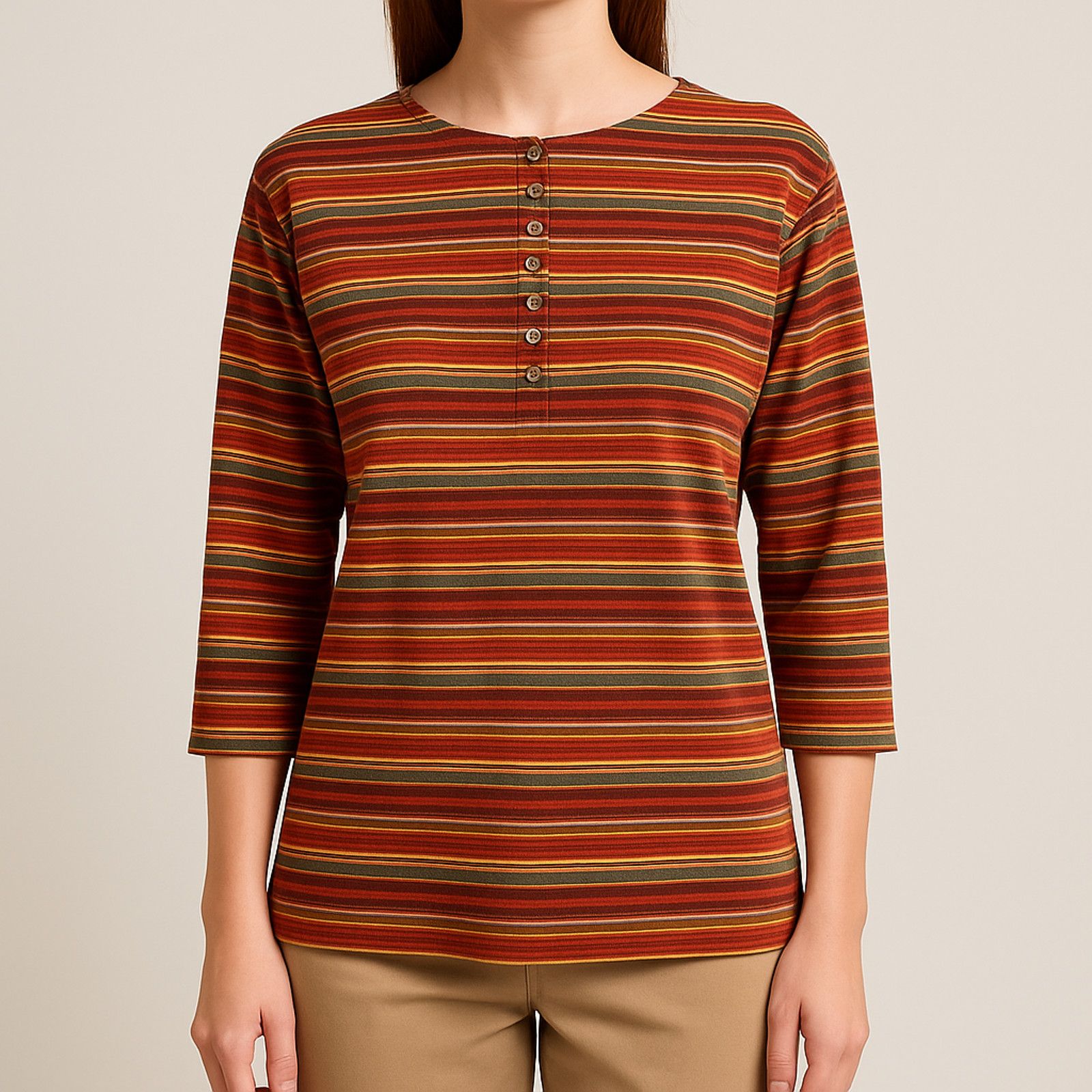Other Chaus Vintage Orange & Red Striped Shirt Womens Small Size S / US 4 / IT 40 - 2 Thumbnail