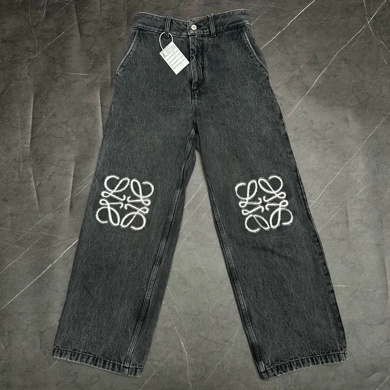 Loewe Loewe Gray and black LOGO jeans Size 42" / US 20 - 1 Thumbnail