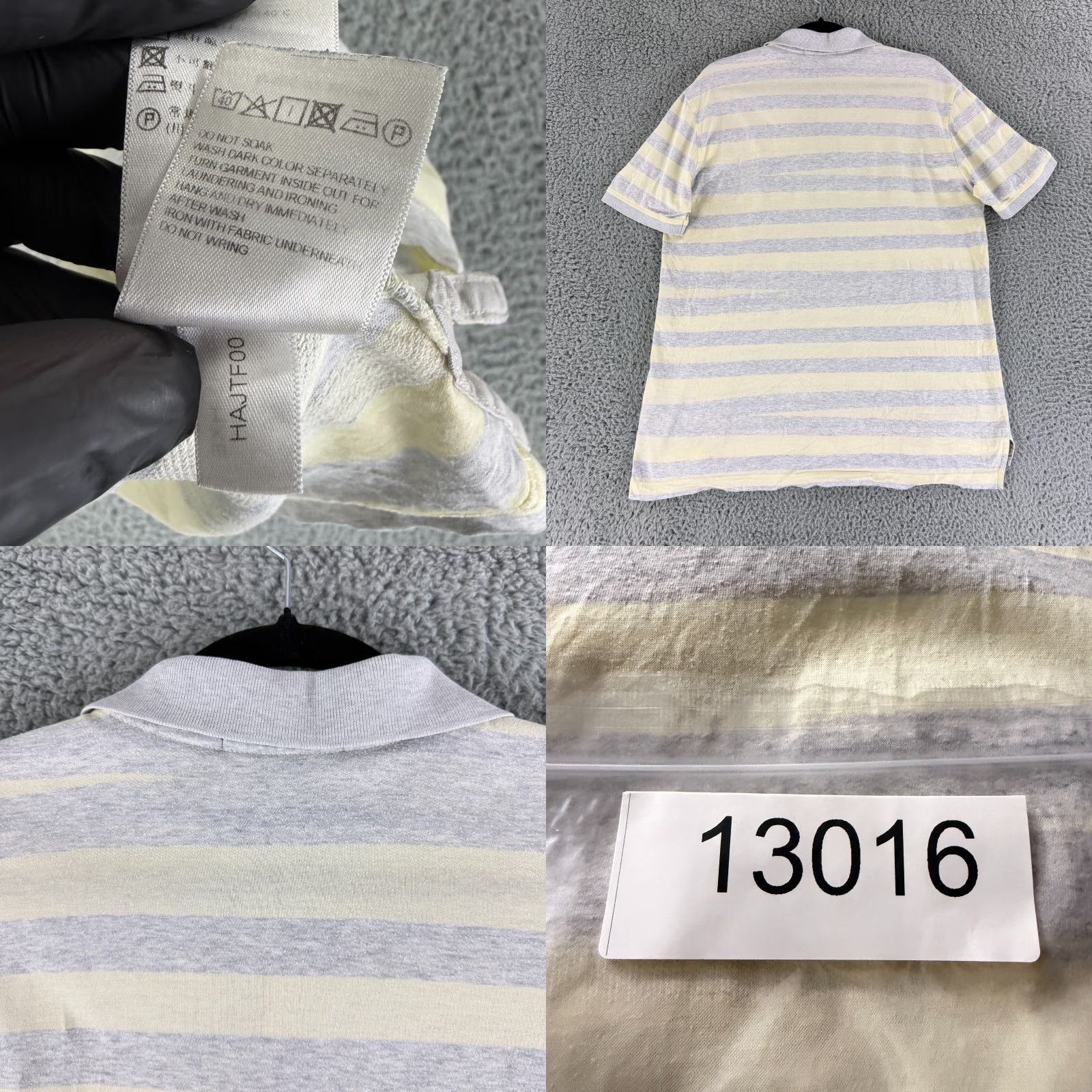 Aquascutum Aquascutum Polo Shirt Mens L Gray Stripe 100% Cotton Japan Casual SS Vintage No Size US L / EU 52-54 / 3 - 9 Thumbnail