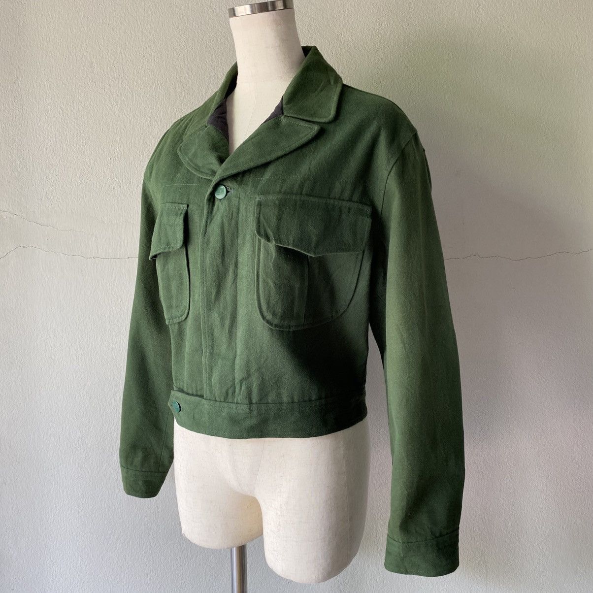 Jean Paul Gaultier JUNIOR GAULTIER Dark Green Cropped Utility Jacket Size XL / US 12-14 / IT 48-50 - 4 Thumbnail