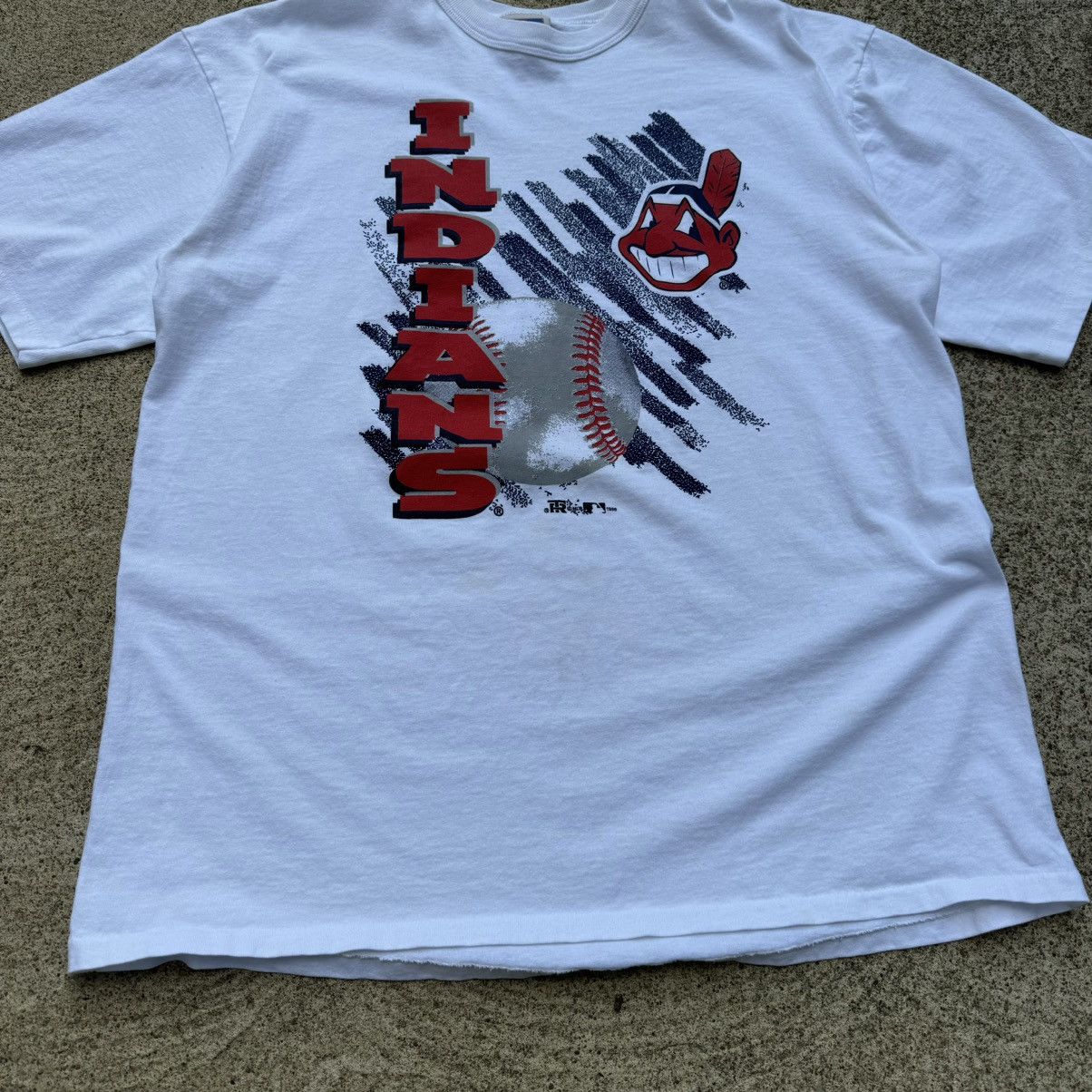 MLB × Vintage VINTAGE 1995 CLEVELAND INDIANS BASEBALL GRAPHITTI STYLE TEE Size US L / EU 52-54 / 3 - 2 Thumbnail