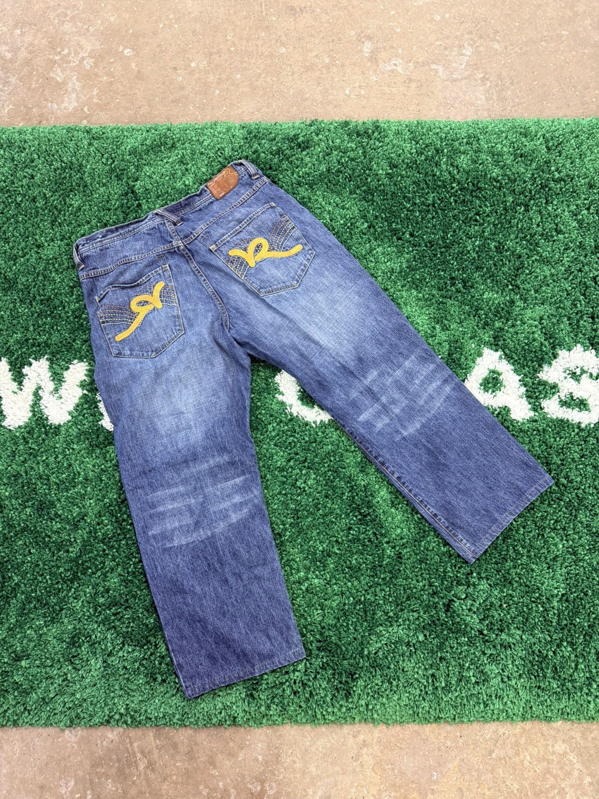 Rare Baggy Y2k Rocawear Embroidered R Denim Jeans 38