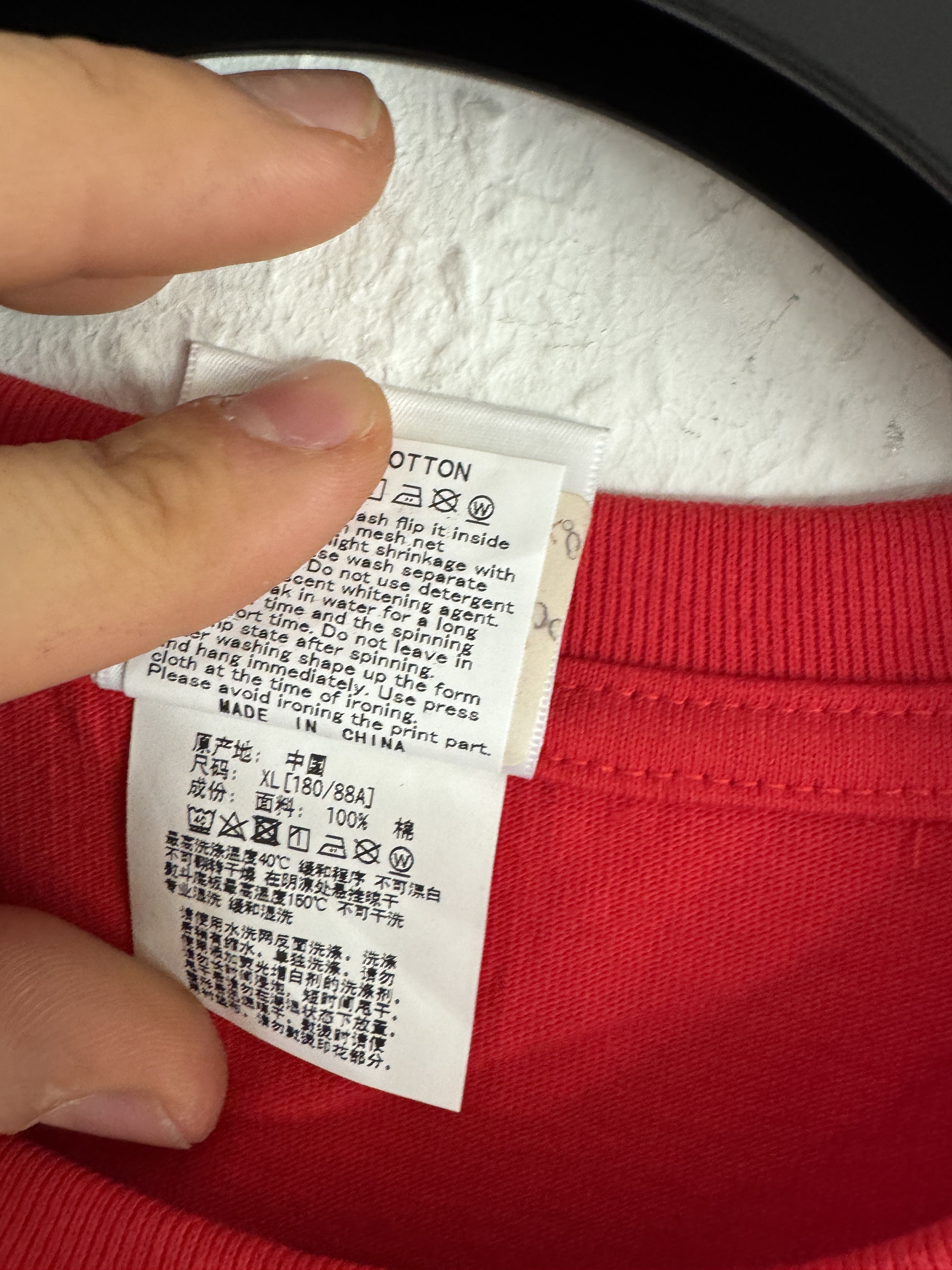 Bape Red Embroidered Pocket Tee Size US XL / EU 56 / 4 - 7 Thumbnail