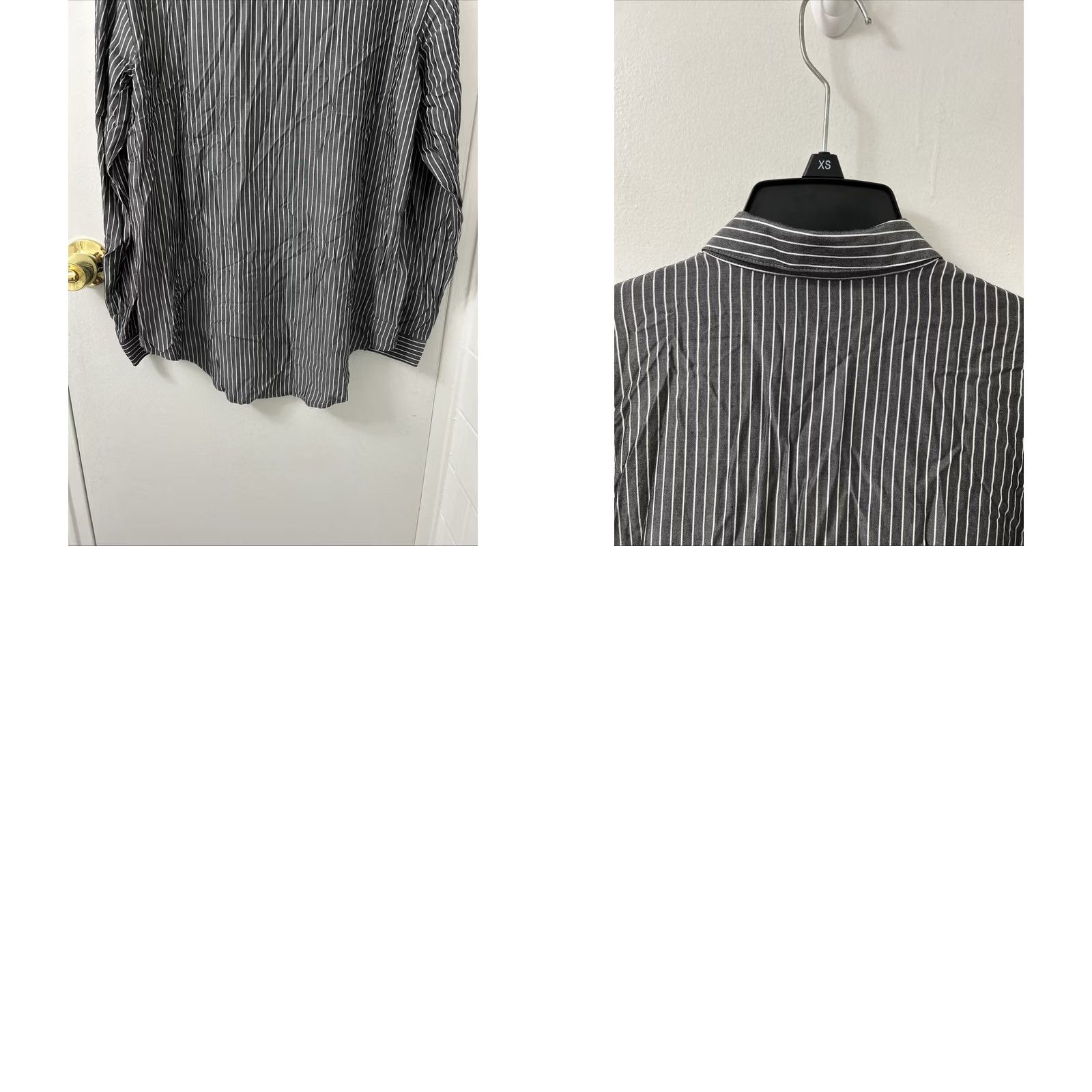 J. Jill J. Jill Shirt Womens XS Black White Striped Petite Button Down Rayon L/S Slim Casual Professional Size XS / US 0-2 / IT 36-38 - 9 Thumbnail