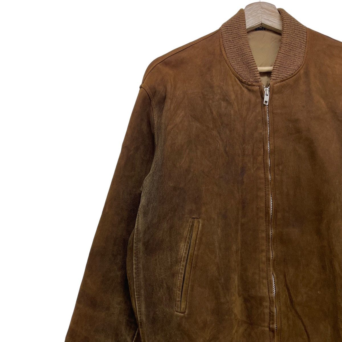Genuine Leather 💥Japanese Brand MITSUKOSHI Suede Leather Bomber Jacket Size US M / EU 48-50 / 2 - 3 Thumbnail