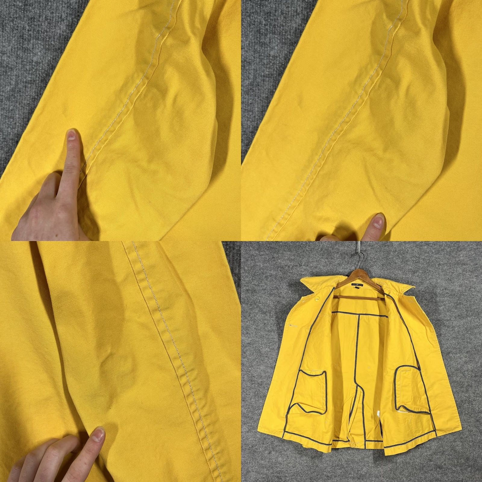 Gap VINTAGE Gap Yellow Peacoat Womens XL Jacket Cotton Double Breasted Size XL / US 12-14 / IT 48-50 - 8 Thumbnail