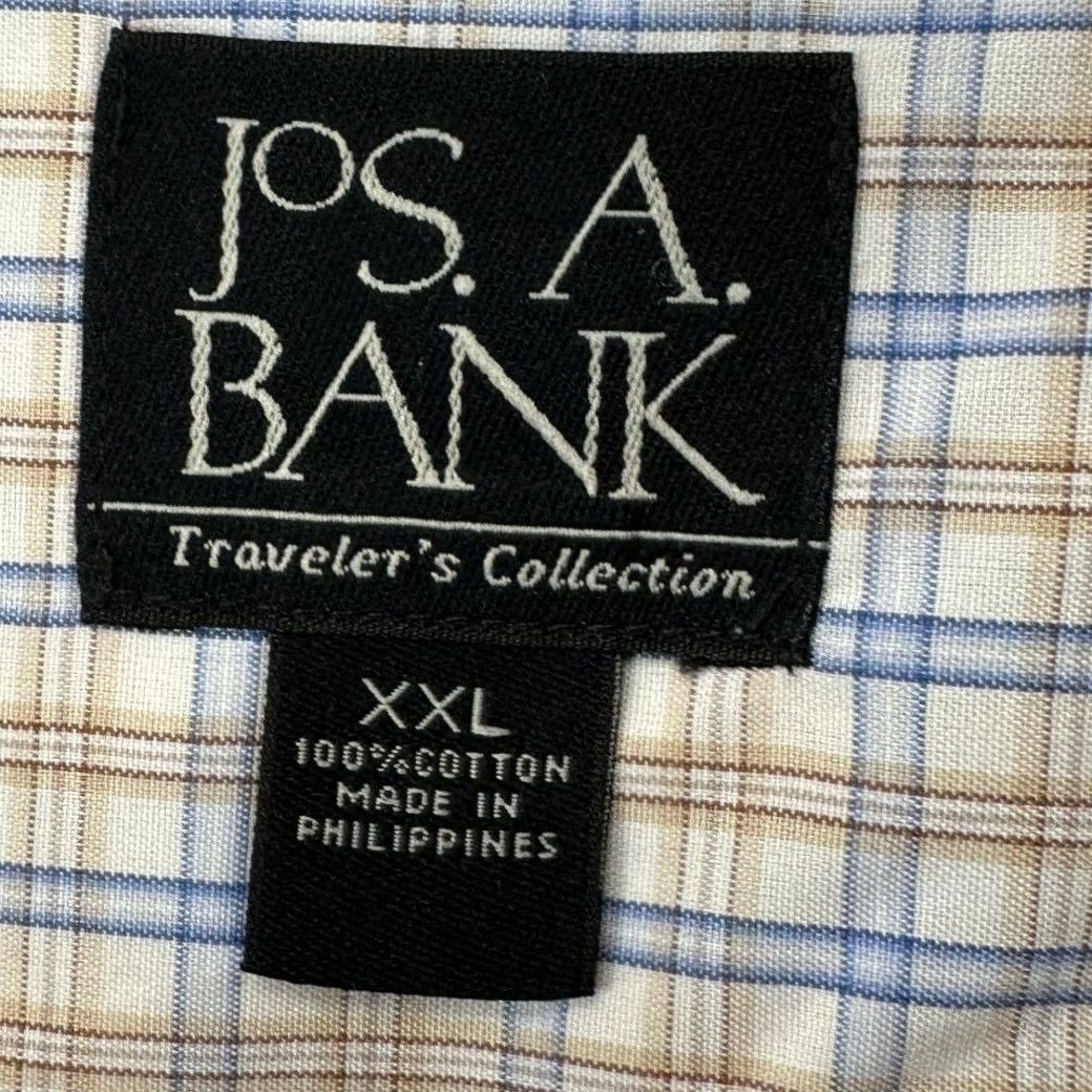 Jos. A. Bank Jos. A. Bank Button-Down Shirt Mens 2XL Brown Blue Plaid Cotton Pocket Casual Size US XXL / EU 58 / 5 - 5 Thumbnail
