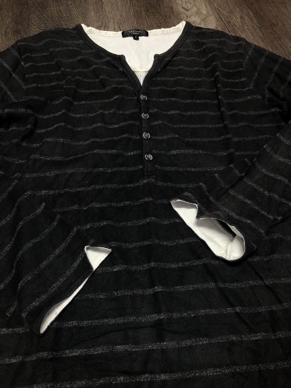 Designer × Vintage × Yohji Yamamoto Sacsny Y'saccs Y's Yohji Yamamoto Long Sleeve Tee Shirt Size US M / EU 48-50 / 2 - 11 Thumbnail