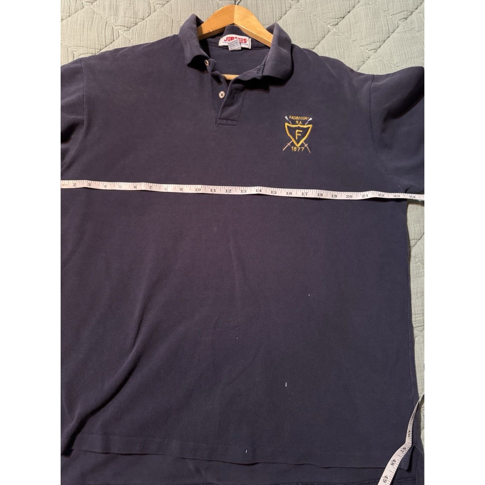 Jerzees Vintage Navy Polo Fairmount Rowing Assc Gold Logo 1877 Prep Size US XL / EU 56 / 4 - 6 Thumbnail