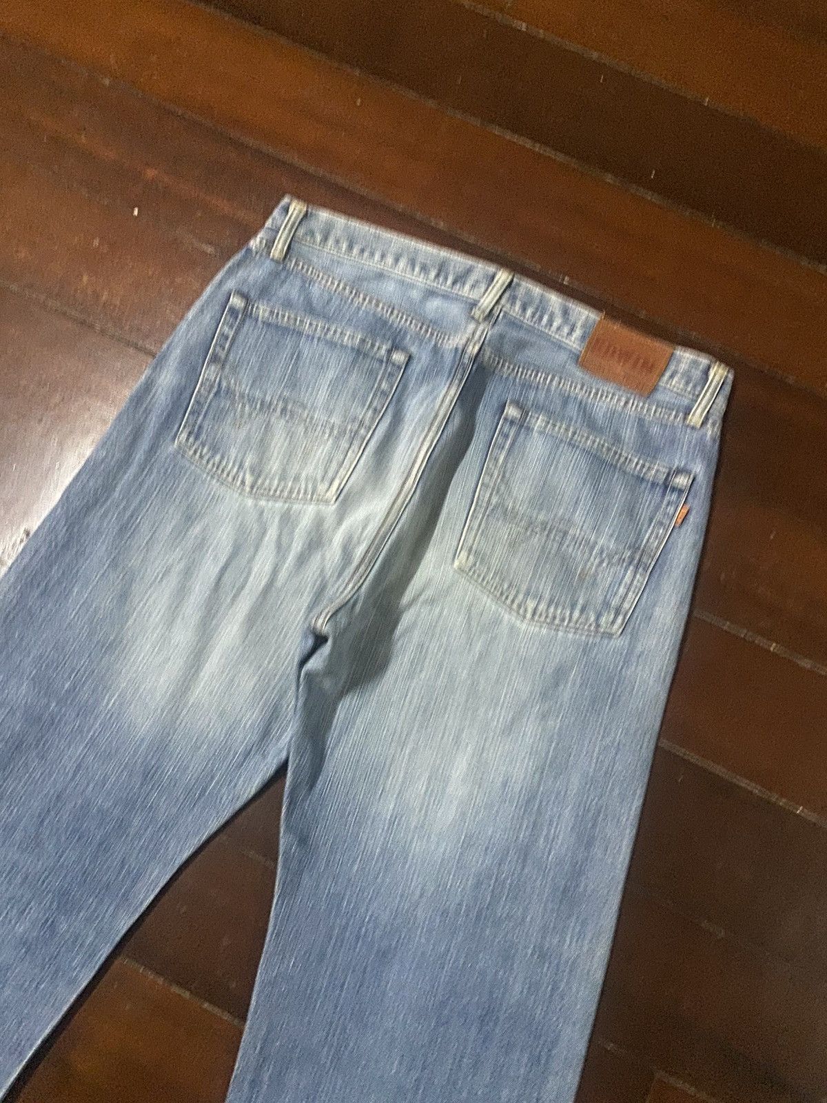 Edwin Vintage 90s Edwin 505 X mud wash distressed selvedge jeans Size US 37 - 13 Thumbnail