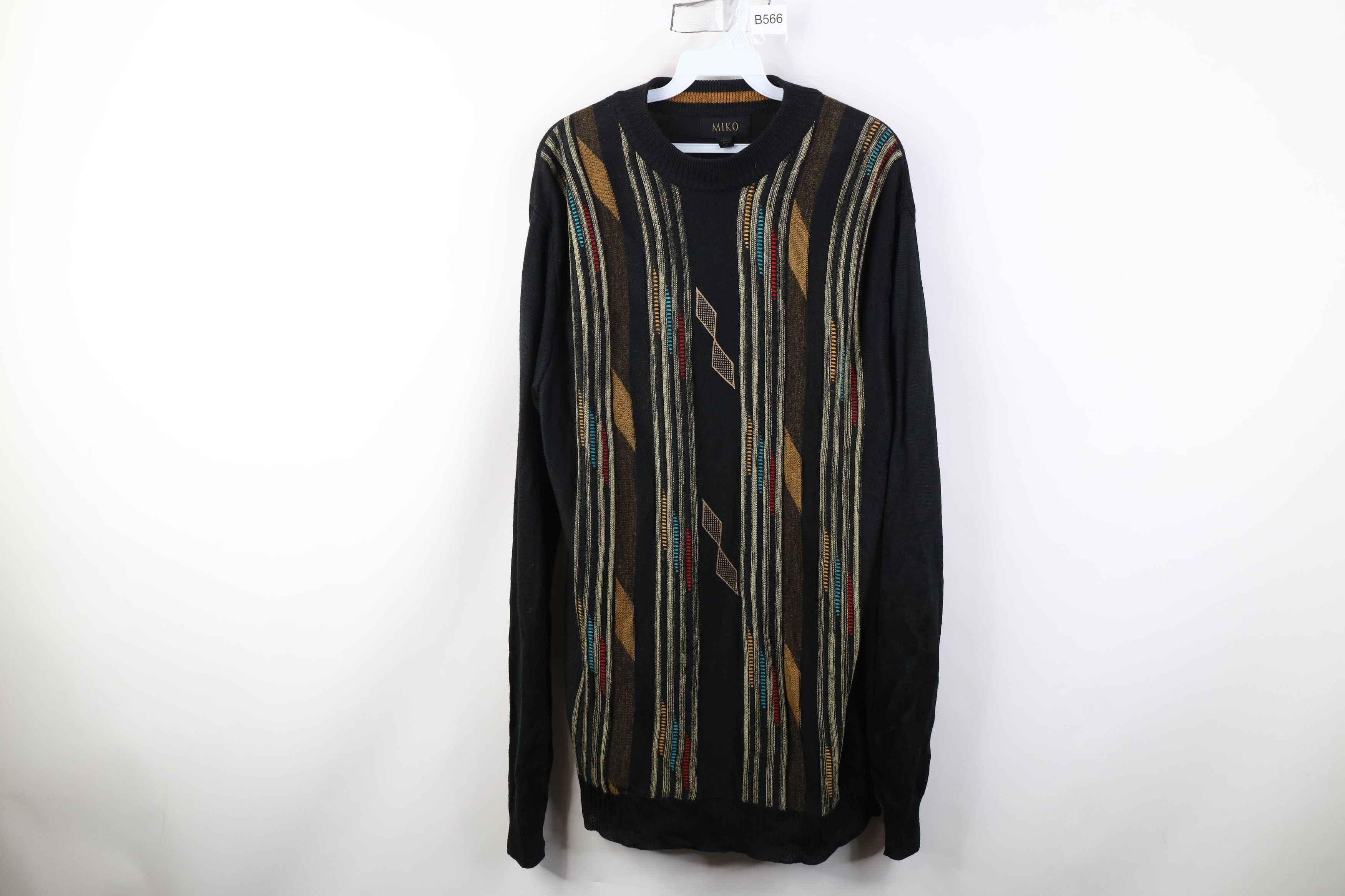 Vintage Vintage 90s Coogi Style Rainbow Wool Blend Knit Sweater Size US L / EU 52-54 / 3 - 1 Thumbnail