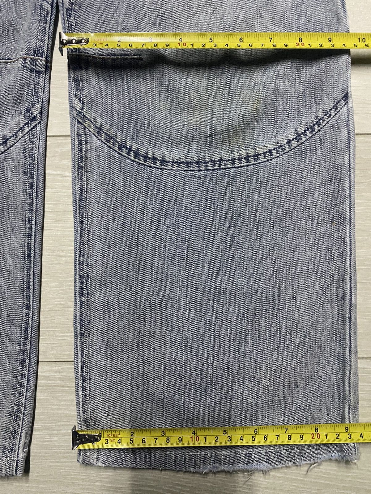 Japanese Brand Vintage KissMark Japan Double Knee StoneWash Baggy Jeans Size US 35 - 21 Thumbnail
