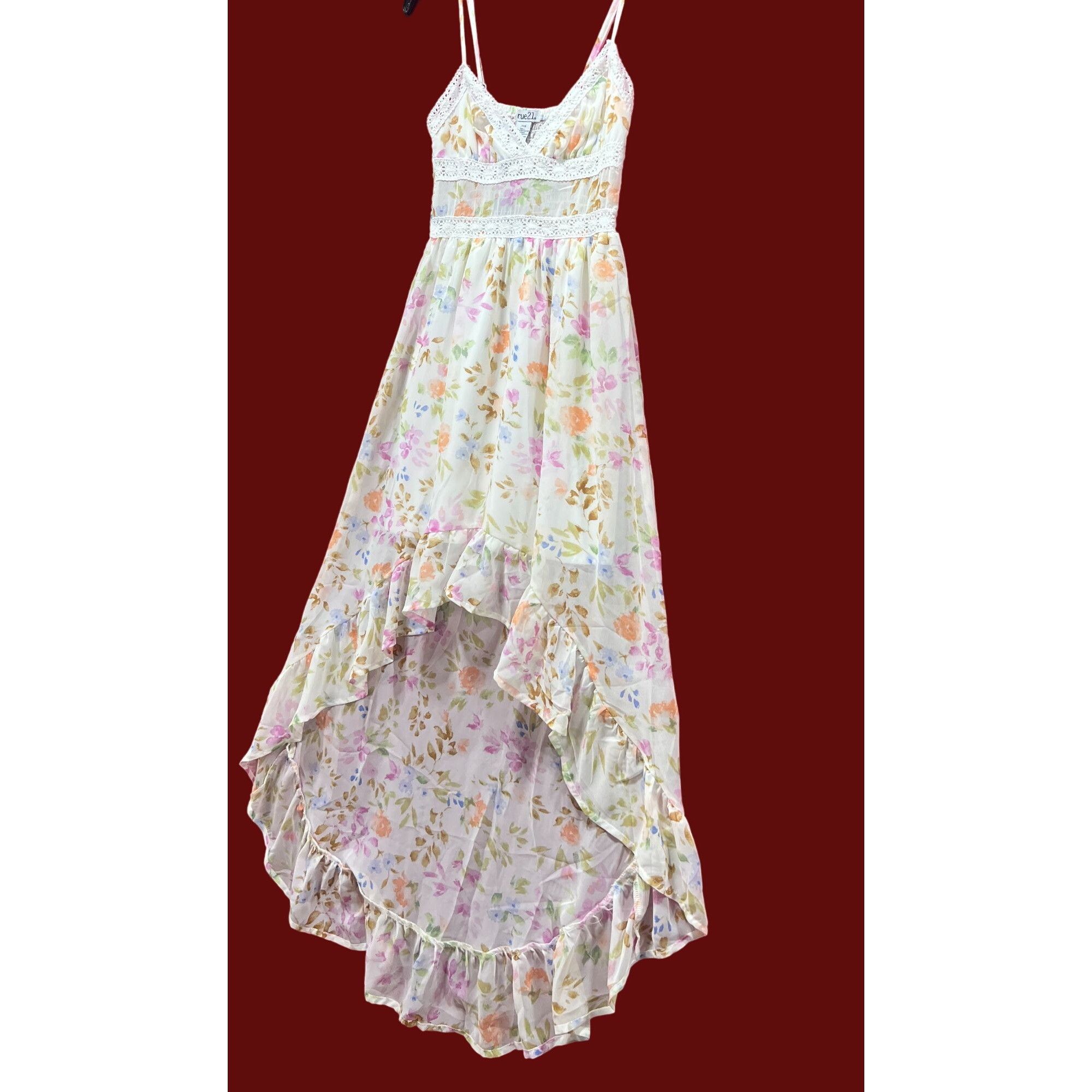 rue21 Rue 21 - Women's Summer Sleeveless High Low Hem Ruffle Flora Size XXS / US 00 / IT 34 - 21 Thumbnail