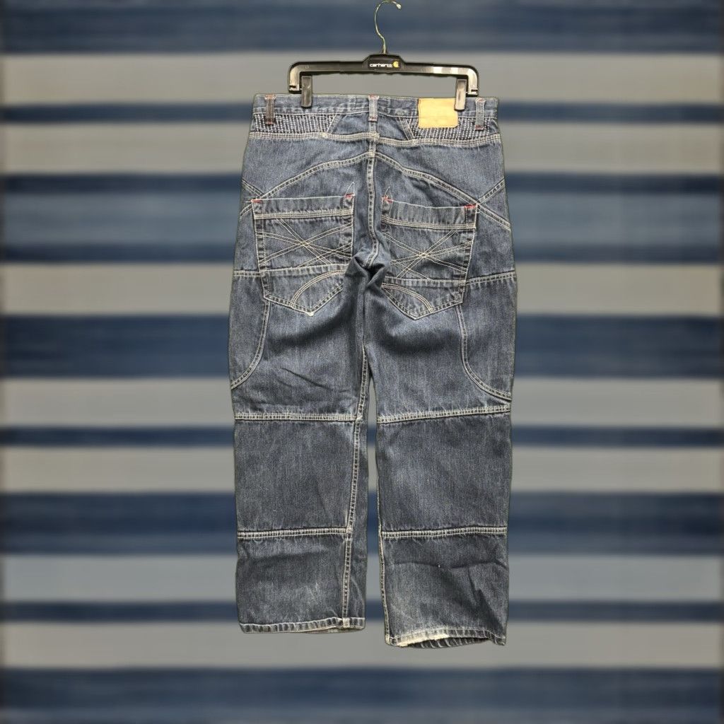 Vintage VINTAGE Red Ape Jeans Mens 36x32 Relaxed Fit 5-Pocket Denim Embroidered Grunge Y2K 90s Hip Hop Wide-Leg Jeans Mens Reg Blue Baggy 2000s Size US 36 / EU 52 - 1 Thumbnail