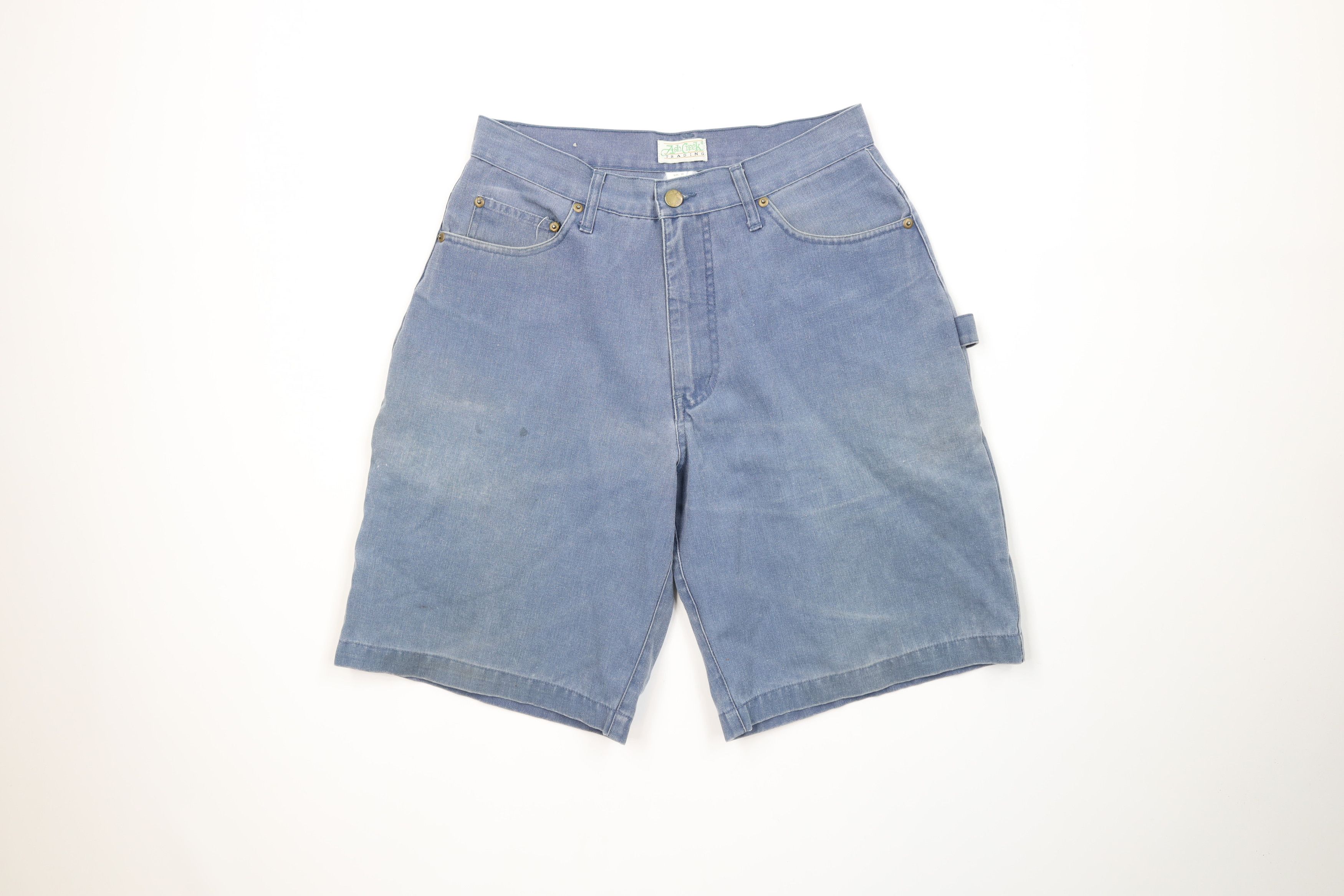 Vintage Vintage 90s Streetwear Knee Pigment Dye Stonewash Shorts Size US 30 / EU 46 - 1 Thumbnail