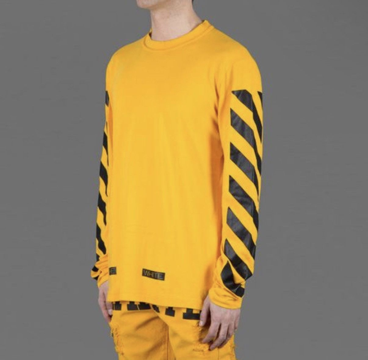 Off-White 2014 Off-White C/O VIRGIL 13 Stripe Print Yellow Mens XS S Size US S / EU 44-46 / 1 - 3 Thumbnail