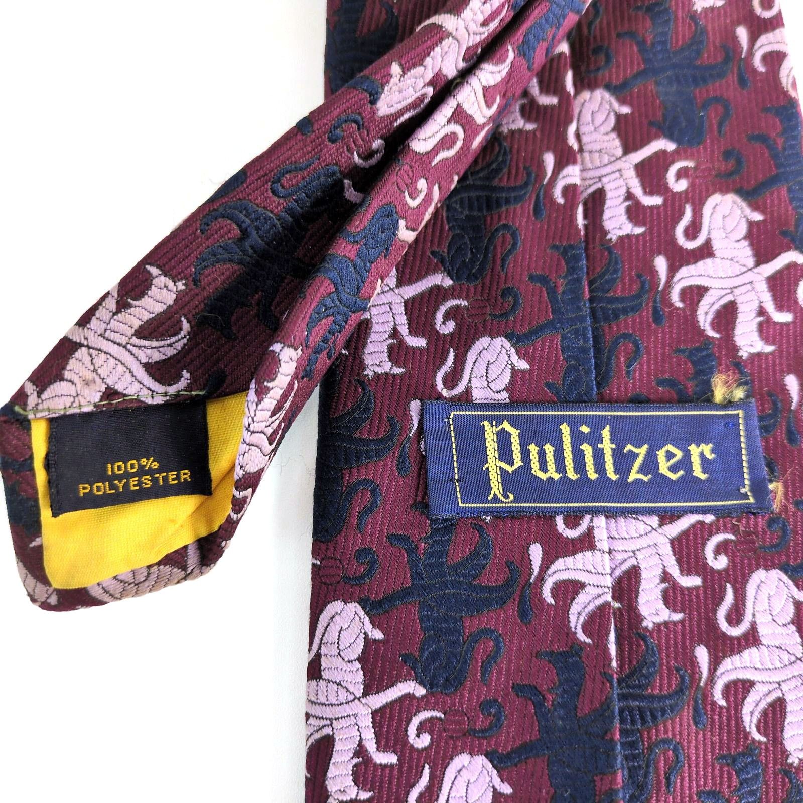Vintage Vintage Pulitzer Mythical Griffin Brocade 4" Wide Neck Tie Size ONE SIZE - 3 Thumbnail