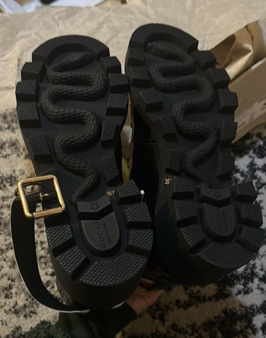 Gucci Gucci Leather Ankle Boots with Sylvie Web Size US 5.5 / IT 35.5 - 3 Thumbnail