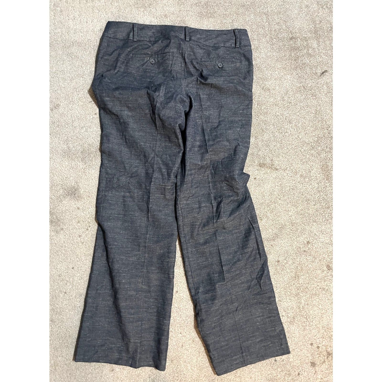 Ann Taylor LOFT Original Trouser Pants Women’s Size 10 Blue Chambray Straight Leg Dress Pants Women's 10 Size 32" / US 10 / IT 46 - 3 Thumbnail