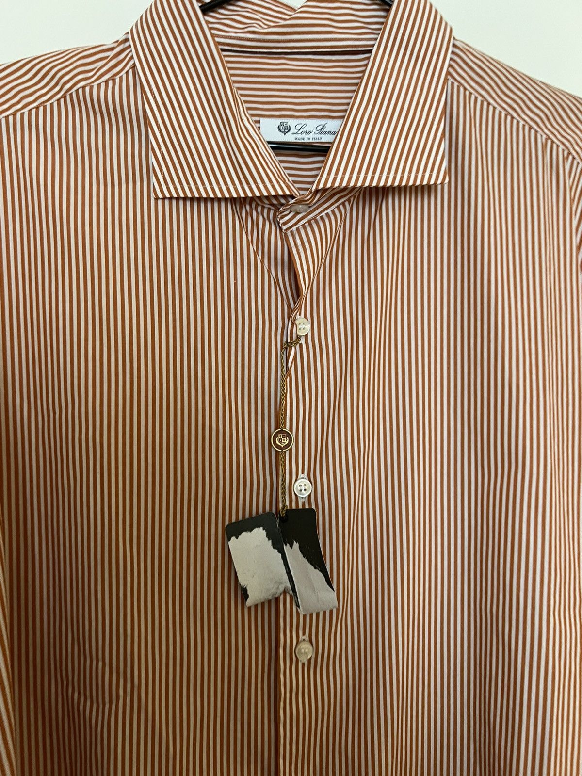 Loro Piana Loro Piana Stripped Brown & White Cotton Long Sleeves XXL Size US XXL / EU 58 / 5 - 7 Thumbnail