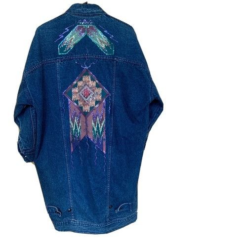 Other Vintage 80s Medium Acid Wash Denim Belma Button Trench Coat Size M / US 6-8 / IT 42-44 - 6 Thumbnail