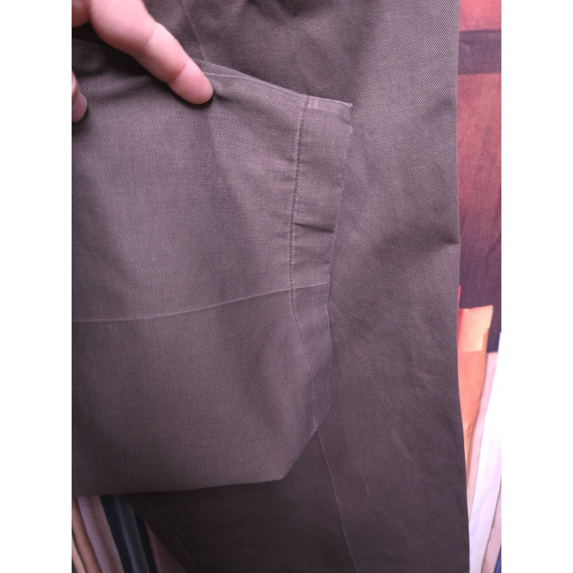 Savane Savane Men's Pleated Chino Pants 100% Cotton Brown Size 48 x Size 48L - 3 Thumbnail