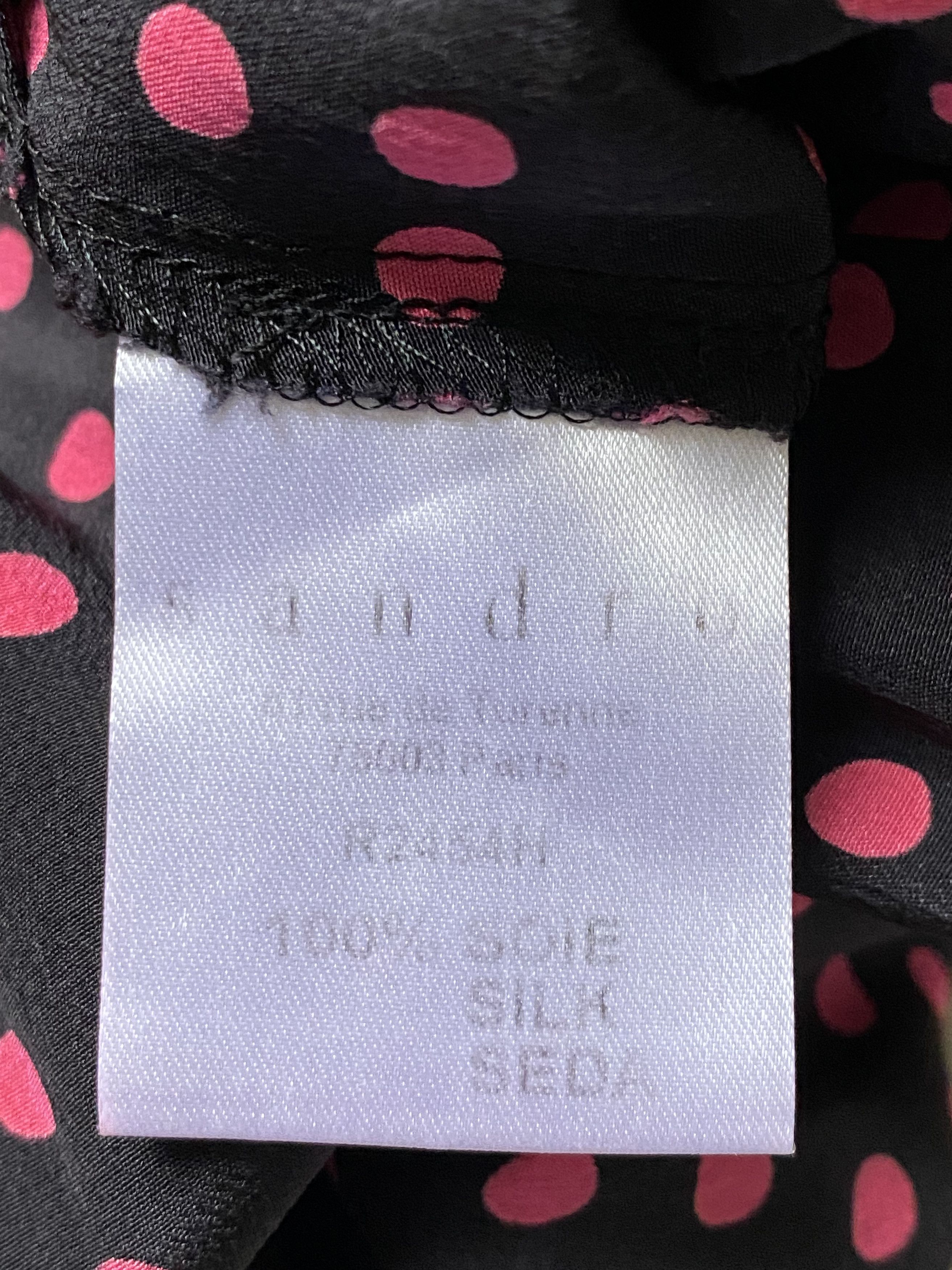 Sandro Sandro Black Dress with Pink Polka Dots Size S / US 4 / IT 40 - 6 Thumbnail