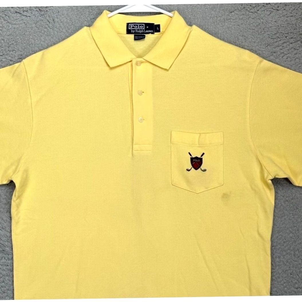Polo Ralph Lauren Polo Ralph Lauren Polo Shirt Mens Large Yellow Pocket Short Sleeve Rugby Size US L / EU 52-54 / 3 - 2 Thumbnail