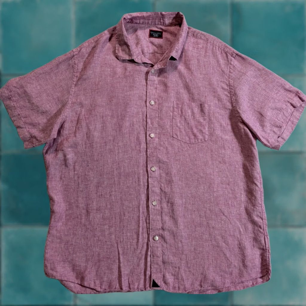 UNTUCKit UNTUCKit Shirt Adults 2XL Pink Wrinkle Resistant Linen Short Sleeve Button-Down Collared Casual Modern Button-Up Shirt Men Size US XXL / EU 58 / 5 - 1 Thumbnail