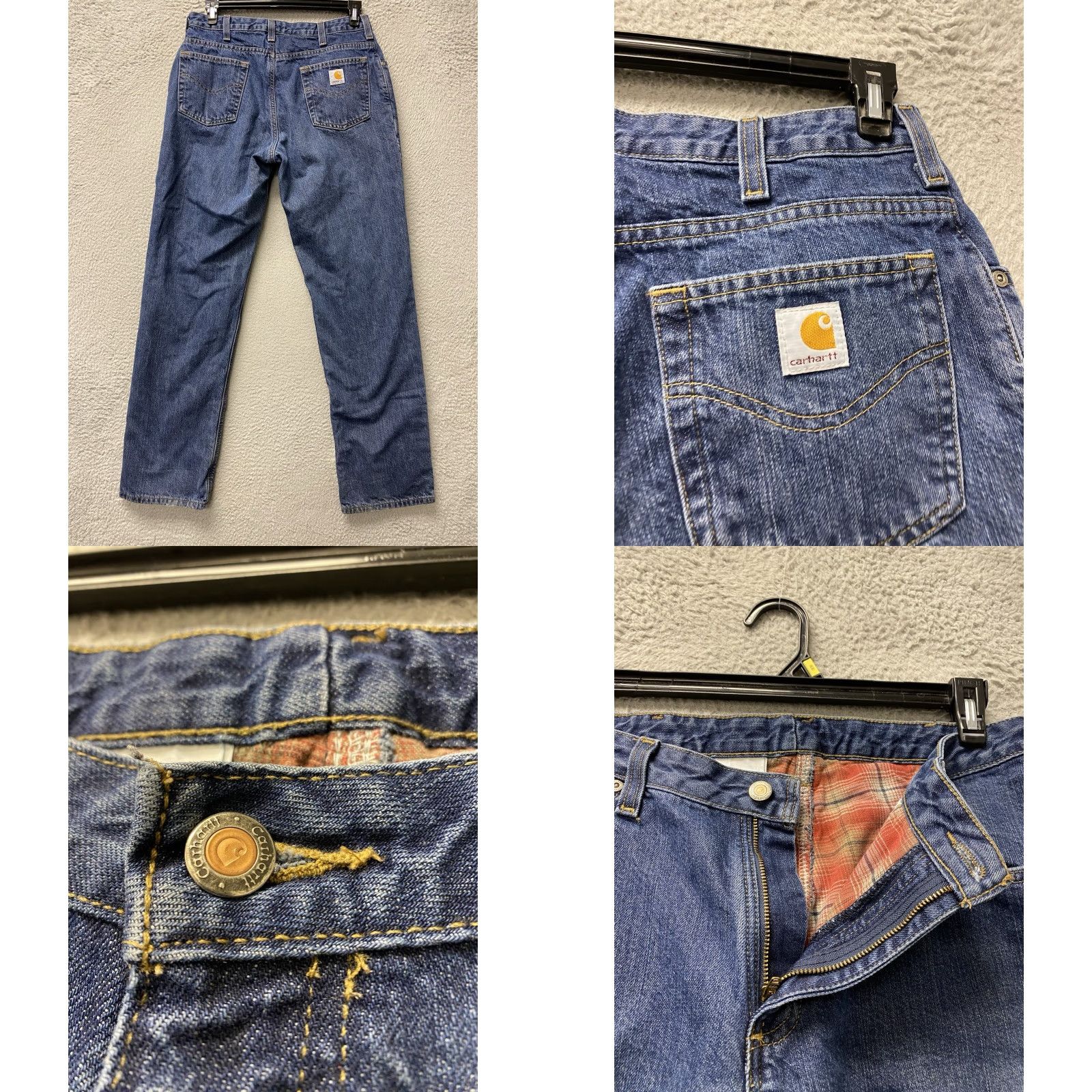 Carhartt Carhartt Jeans Womens 12 Blue Dark Wash Mid Rise Lined 34 Inseam 5-Pocket Denim Workwear Regular Size 34" / US 12 / IT 48 - 8 Thumbnail