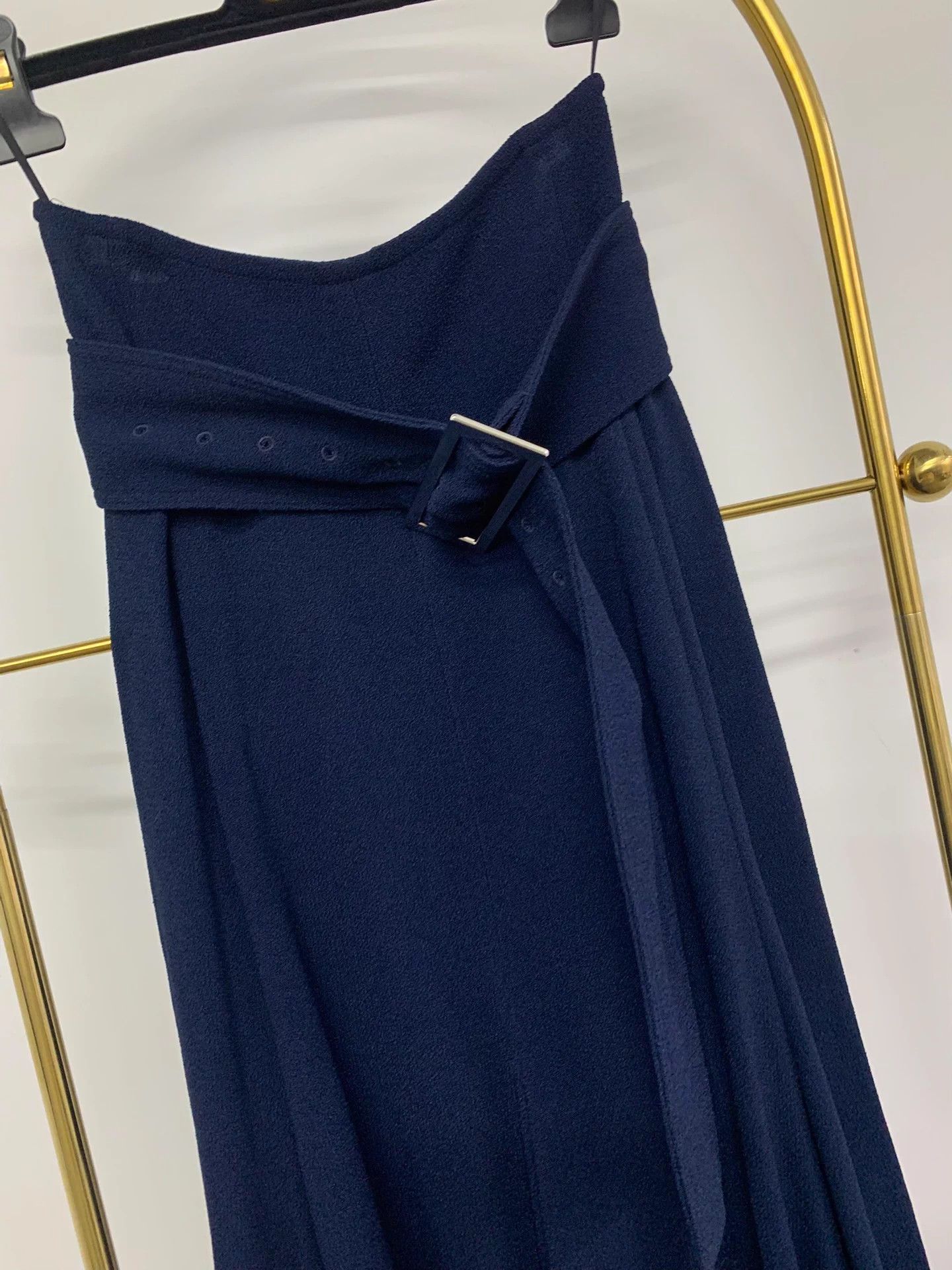 Celine Old Celine Navy High-Waisted Irregular Skirt 34 New Size 25" / US 0 / IT 36 - 3 Thumbnail
