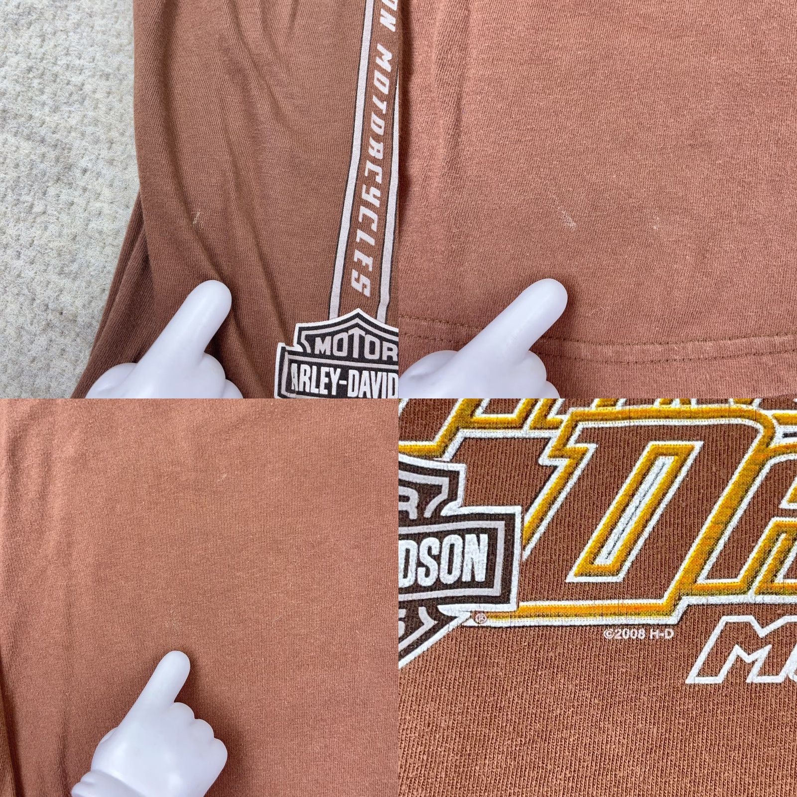 Harley Davidson VINTAGE Harley-Davidson Graphic Shirt Men Large Brown Long Sleeve 90s Eagle Logo Retro Biker Size US L / EU 52-54 / 3 - 8 Thumbnail