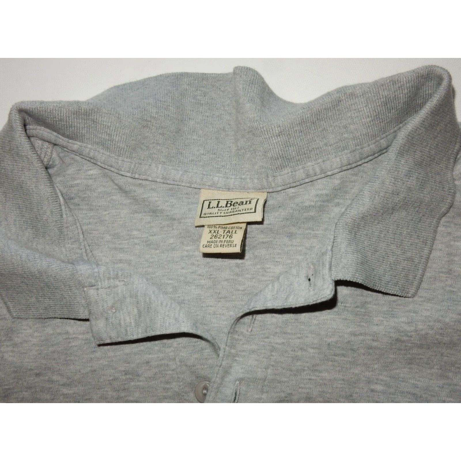 Vintage VINTAGE L.L. Bean Men's Polo Shirt Long Sleeve Size 2XLT Gray Cotton Big & Tall Size US XXL / EU 58 / 5 - 3 Thumbnail